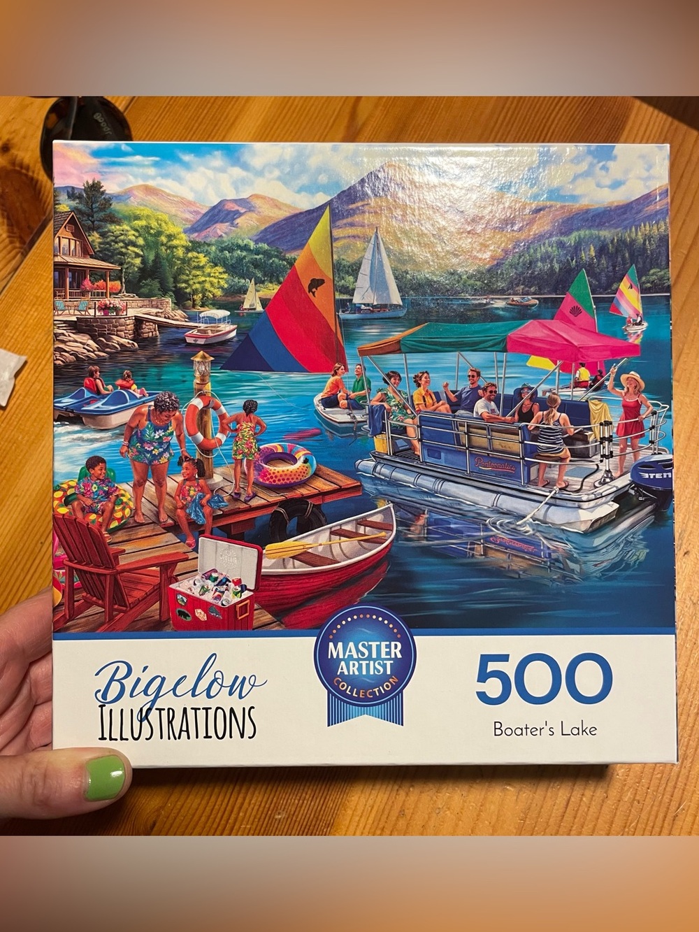 Roseart Bigelow Illustrations 500-Piece Puzzle - Boater's Lake